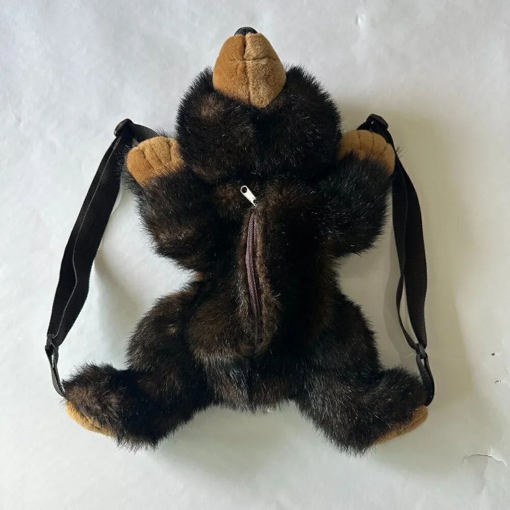The Stuffed Animal House Kids Black & Brown Faux Fur Bear 18